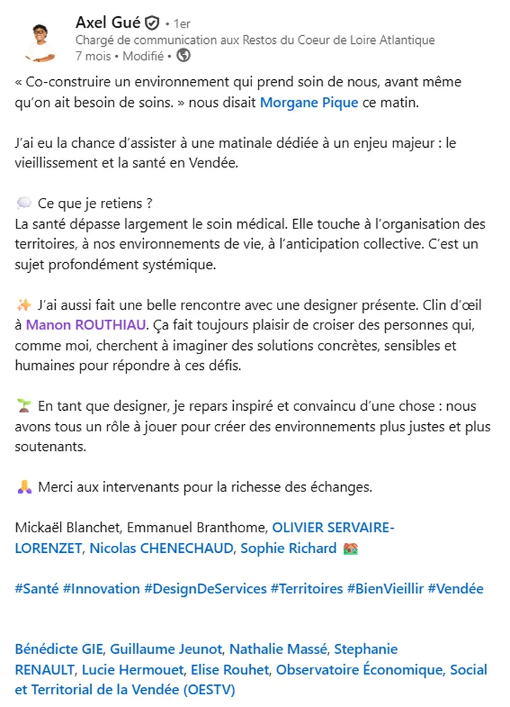 Post de Axel Gué à qui j'avais présenter mon jeux de société VinOdys'sait et qui était très heureux de pouvoir tester