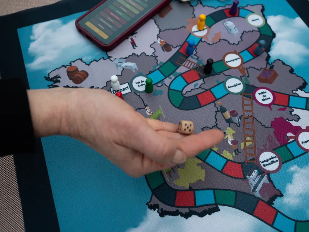 Lancé de dé jeu pour apprendre le vin en s'amusant