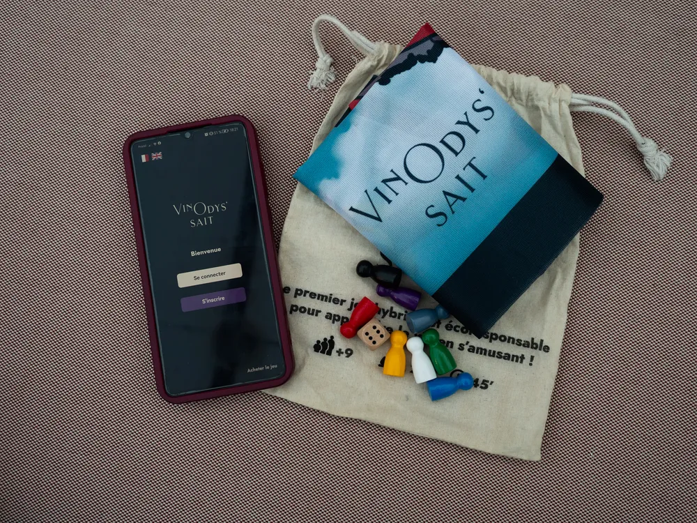 Jeu VinOdys'sait plateaux, pions et application